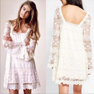 boho white crochet dress